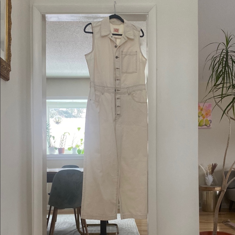 Levi's Beige Sleeveless Jumpsuit